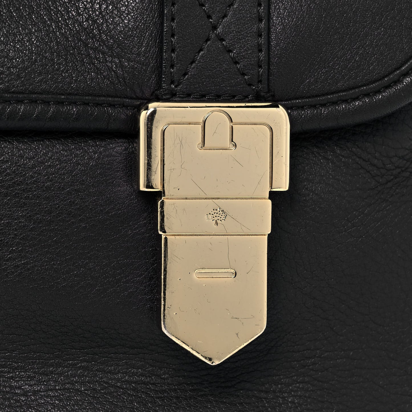 Soft Grain Calfskin Tillie Satchel Black