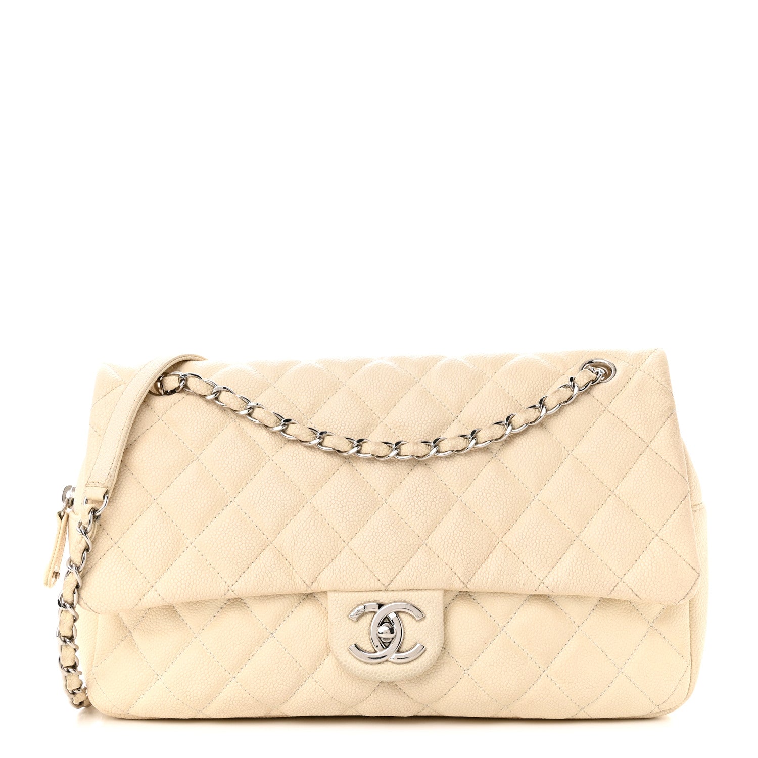 Chanel Caviar Quilted Jumbo Easy Flap Beige 1 of 15