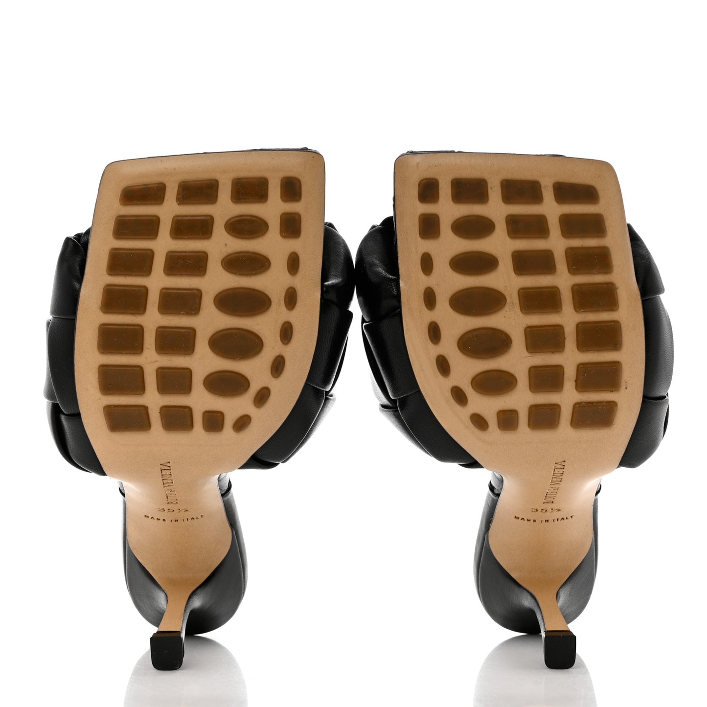 Nappa Maxi Intrecciato Lido Mule Sandals 35.5 Black