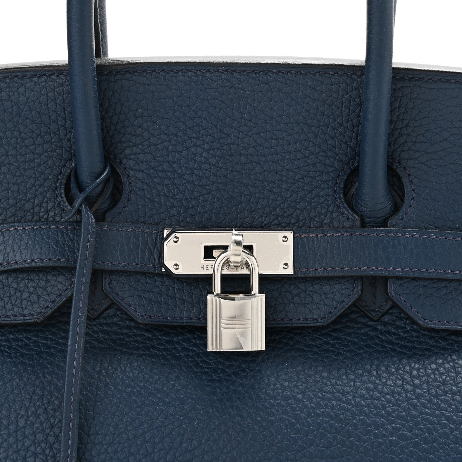 Hermes Taurillon Clemence Birkin 35 Bleu De Malte 10 of 12