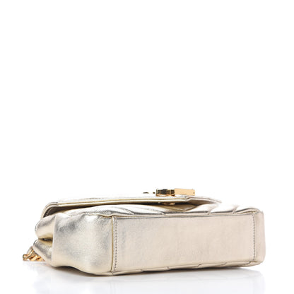 Saint Laurent Metallic Nappa Matelasse Chevron Classic Monogram Baby Chain Bag Gold 4 of 10