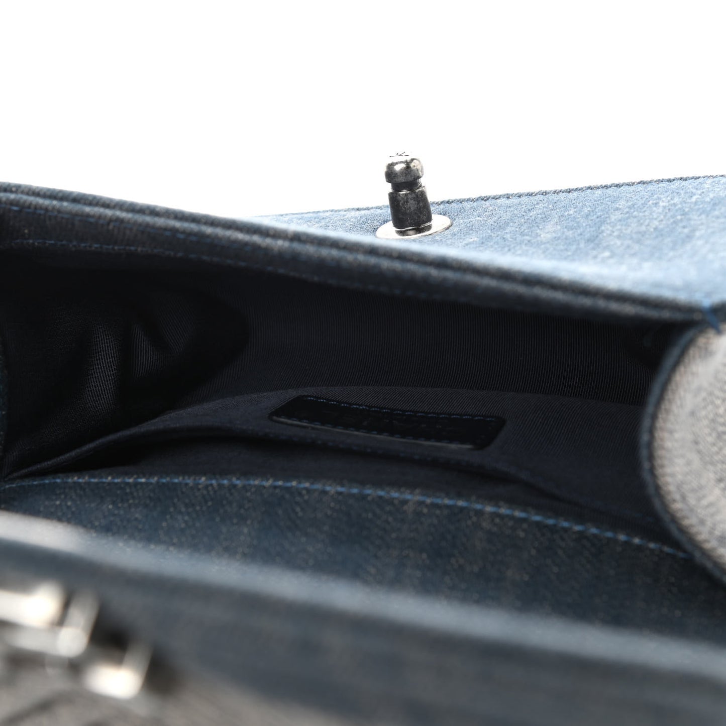 Denim Chevron Small Boy Flap Light Blue