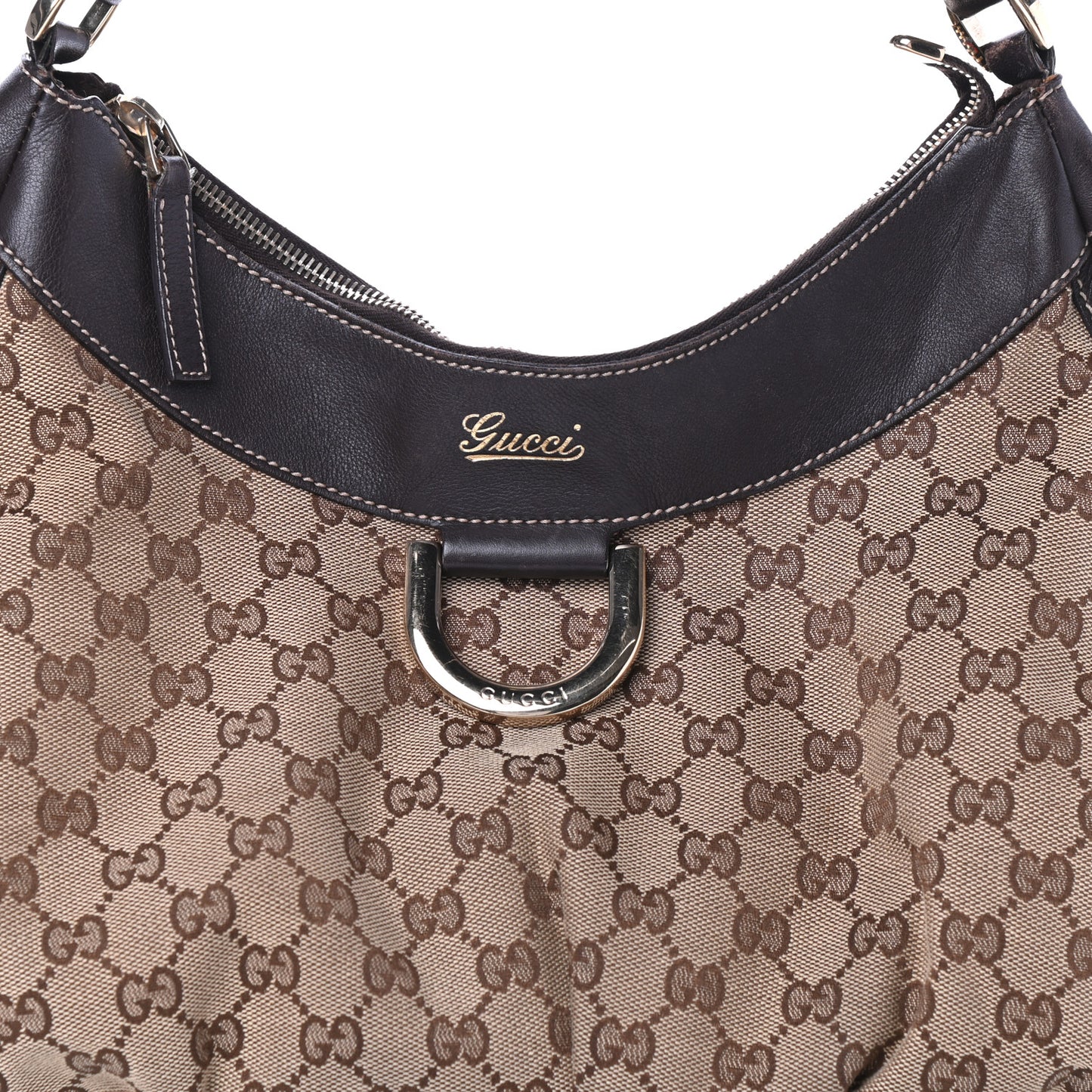 Monogram Large D Gold Hobo Dark Brown