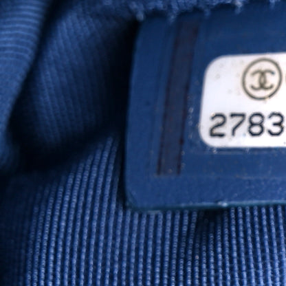 Chanel Denim Frayed Medium Cosmetic Case Blue 7 of 10