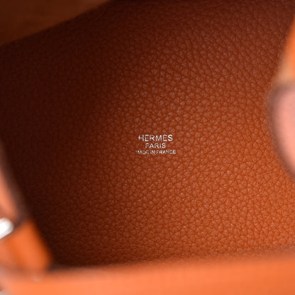 Hermes Taurillon Clemence Picotin Lock 22 MM Orange 6 of 7