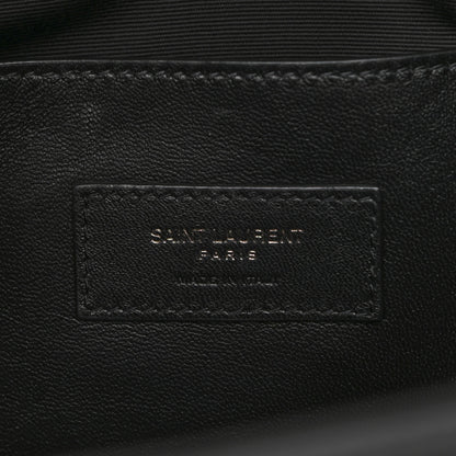 Saint Laurent Calfskin Crocodile Embossed Medium West Hollywood Monogram Fold-Over Grey 6 of 11