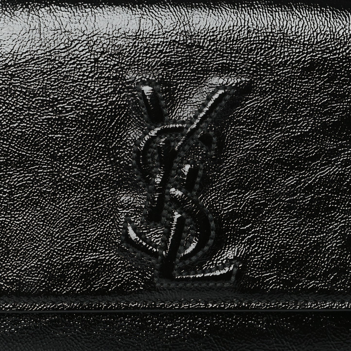 Textured Patent Monogram Small Belle De Jour Clutch Black