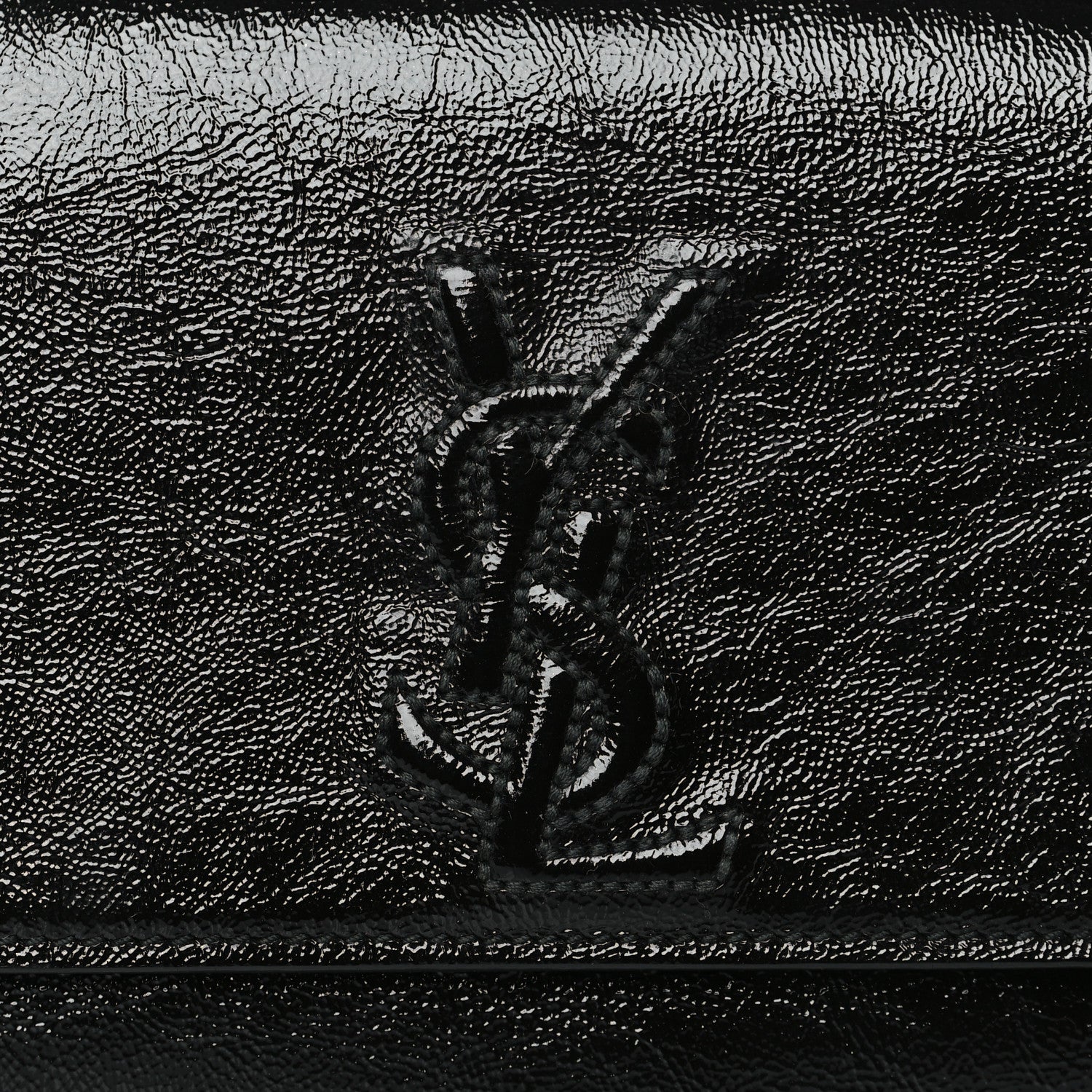 Saint Laurent Textured Patent Monogram Small Belle De Jour Clutch Black 7 of 9