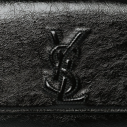 Saint Laurent Textured Patent Monogram Small Belle De Jour Clutch Black 7 of 9