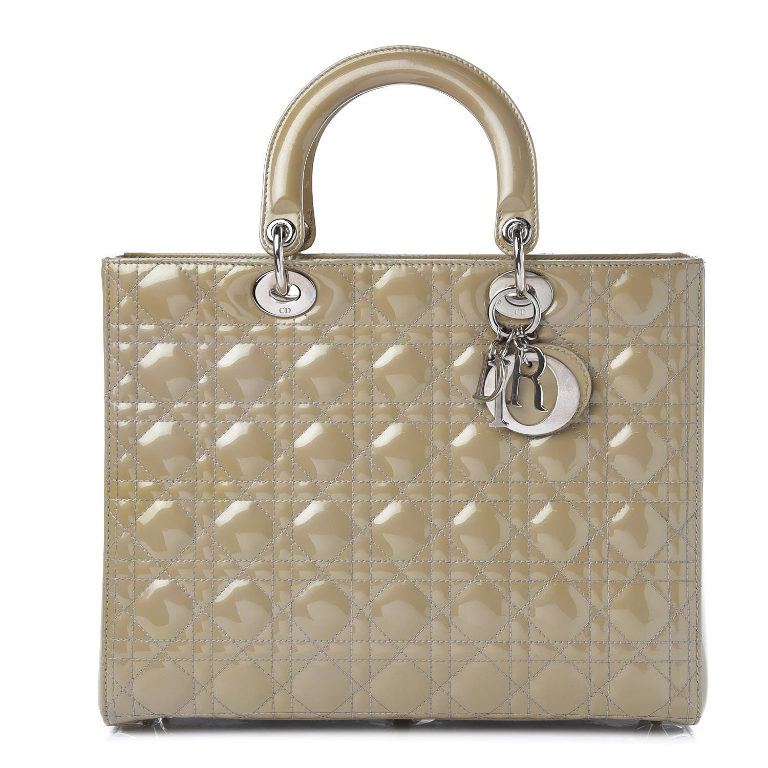 Christian Dior Patent Cannage Large Lady Dior Beige 1 of 7