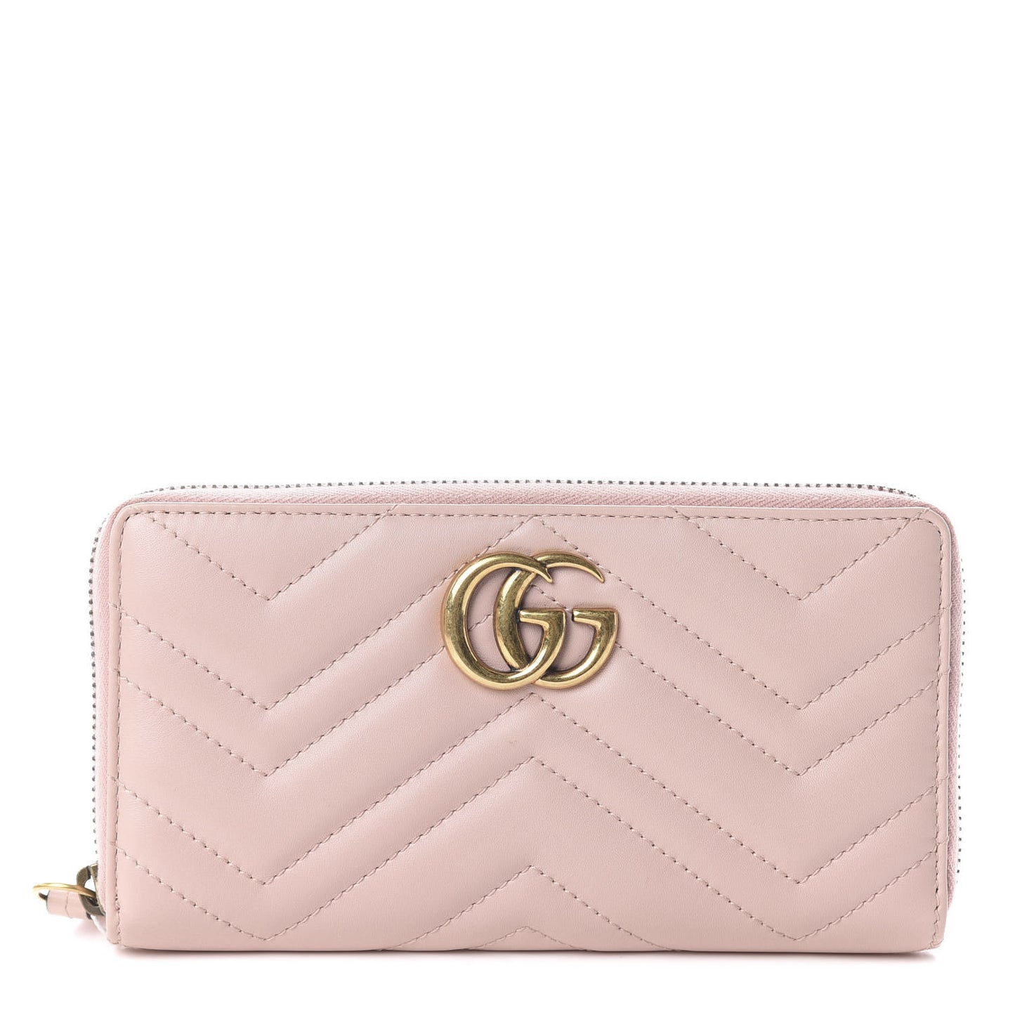 Calfskin Matelasse GG Marmont Zip Around Wallet Perfect Pink