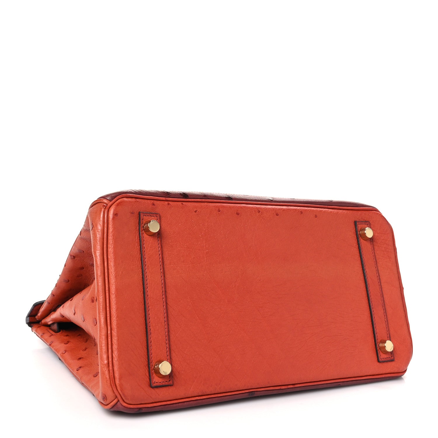 Hermes Ostrich Ghillies Birkin 30 Brique Rouge H 4 of 10