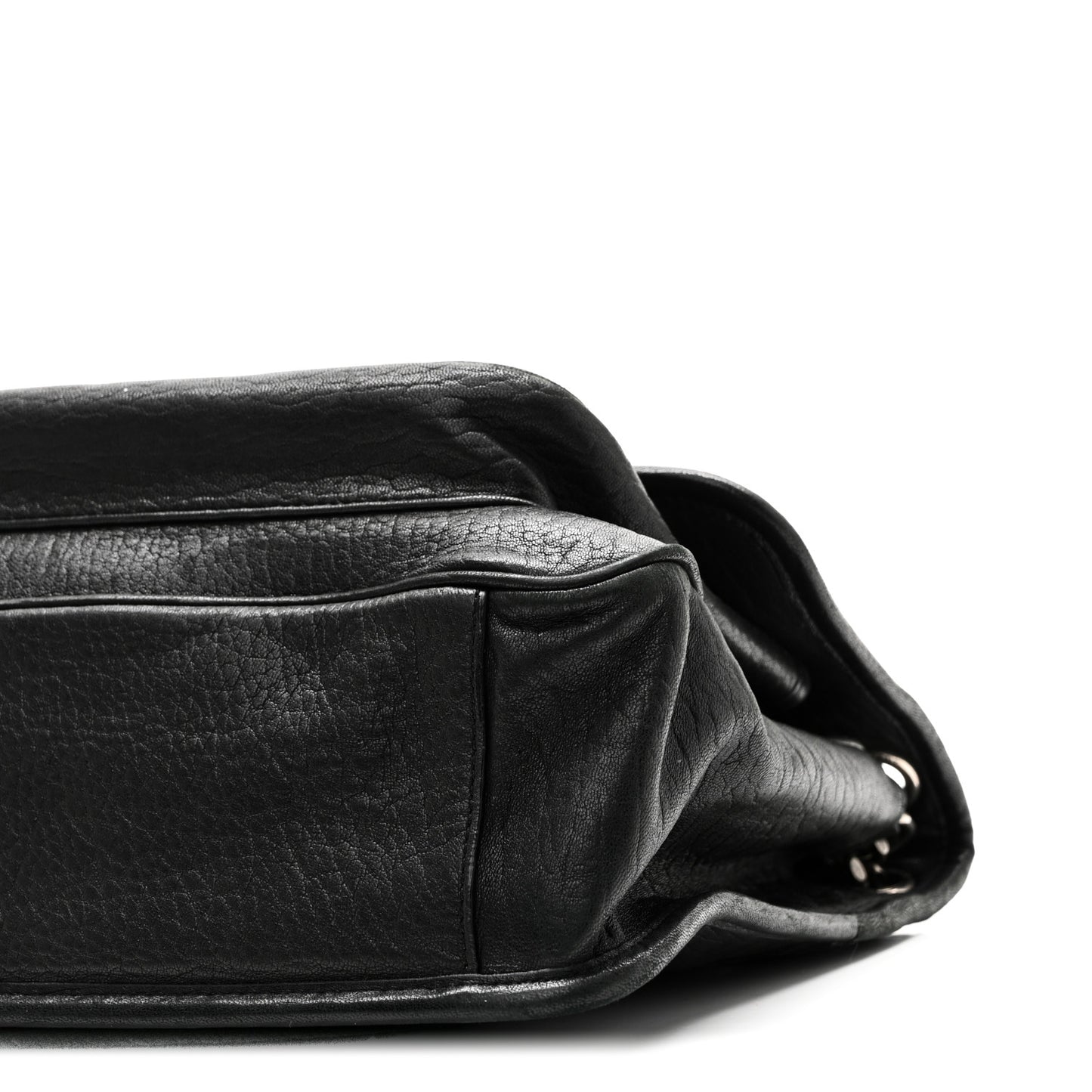 Grained Lambskin Monogram Medium Niki Chain Satchel Black