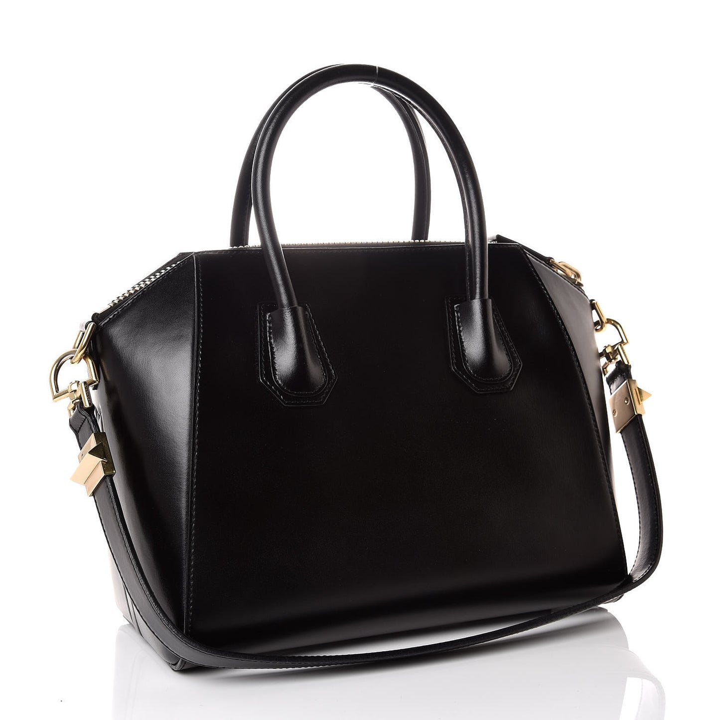 Shiny Lord Calfskin Small Antigona Black