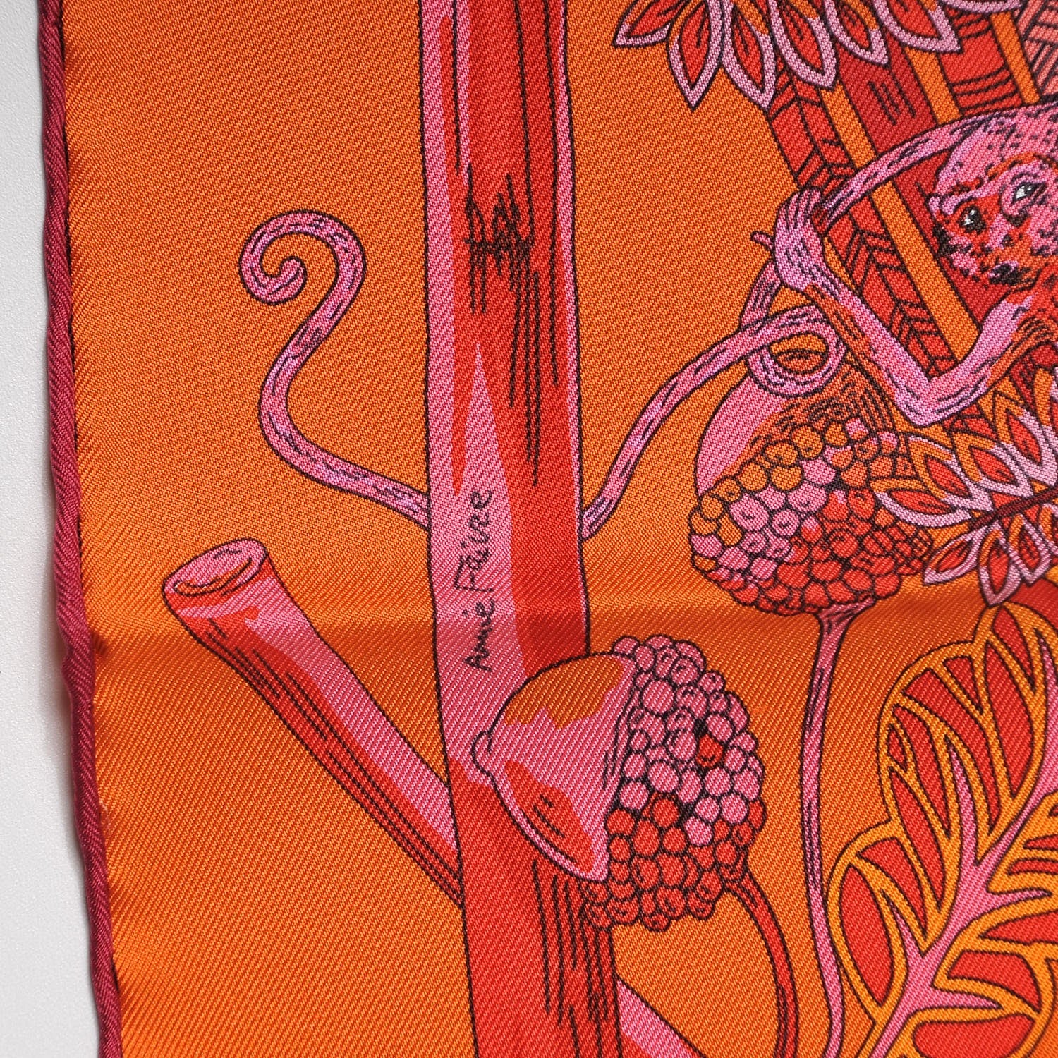 Hermes Silk Printed Mythes et Metamorphoses Scarf 90 Orange Rouge Vif Brique 6 of 7