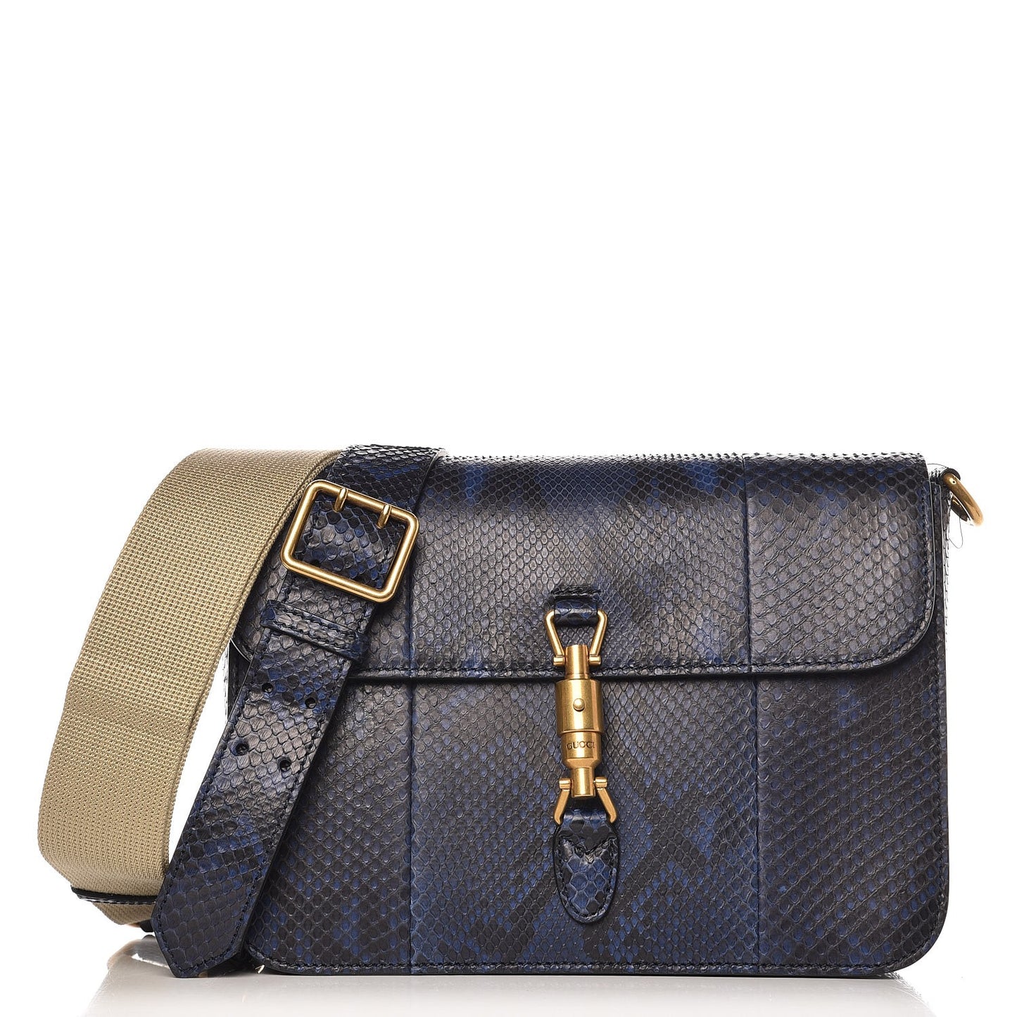 Soft Python Small Jackie Shoulder Bag Blue
