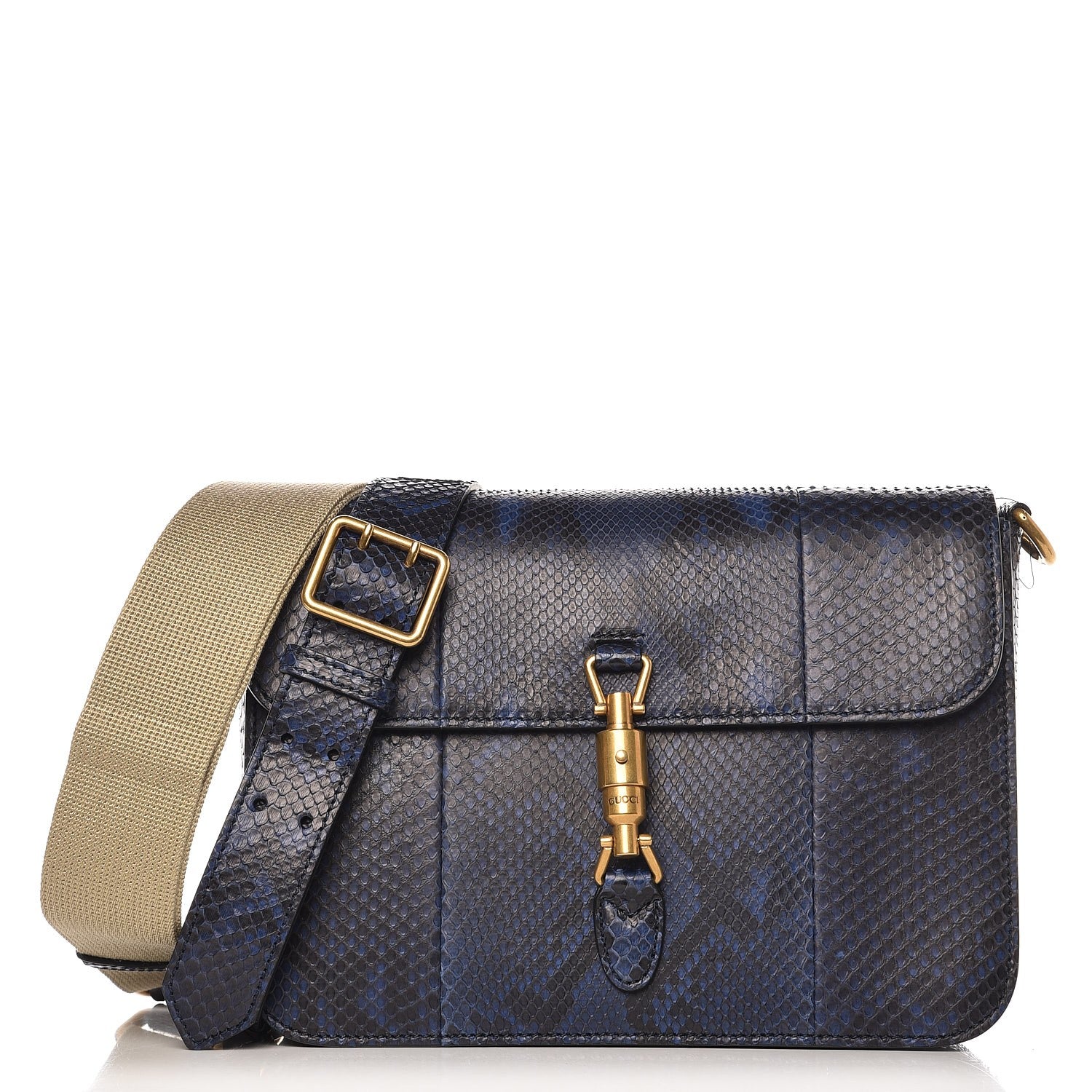Gucci Soft Python Small Jackie Shoulder Bag Blue 1 of 8