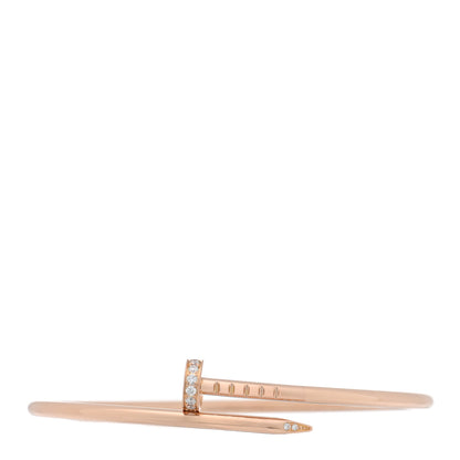 Cartier 18K Pink Gold Diamond Small Juste Un Clou Bracelet 16 1 of 5