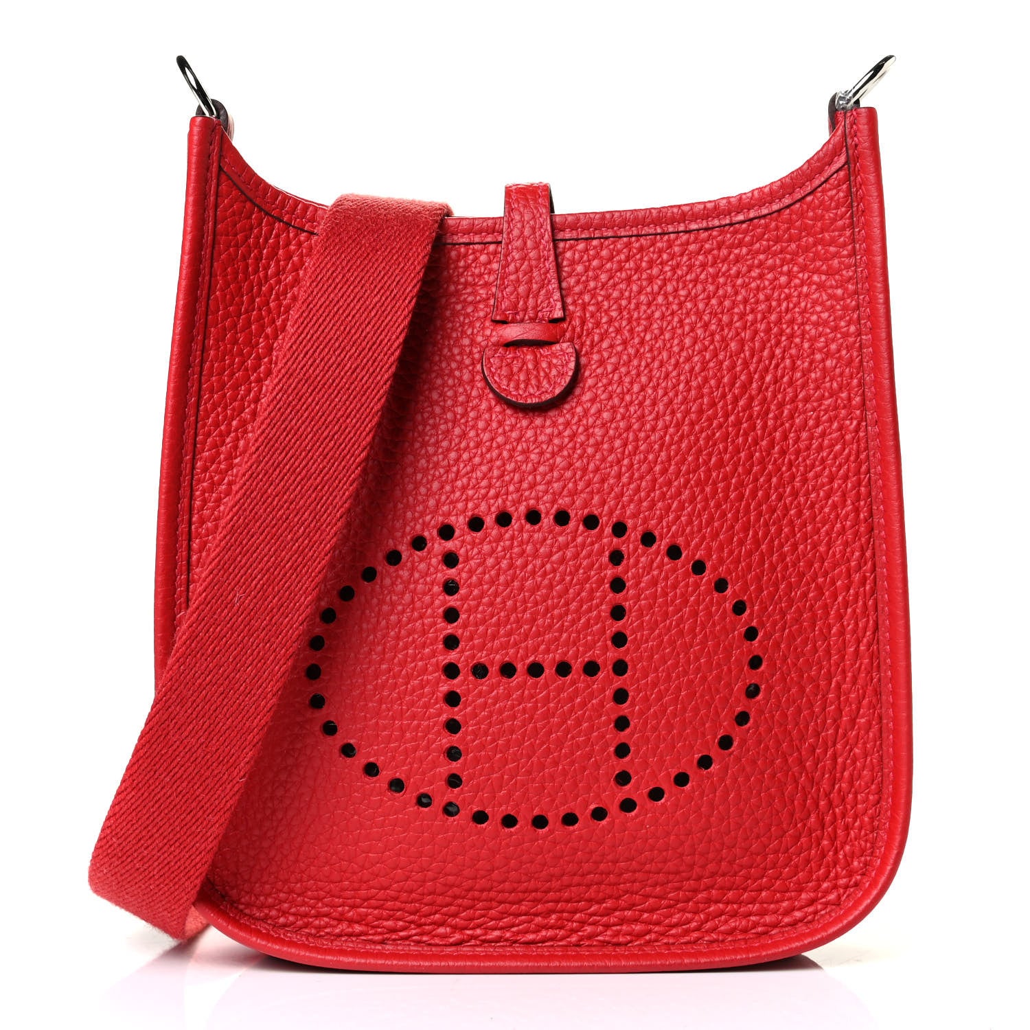 Hermes Taurillon Clemence Evelyne TPM Rouge Casaque 1 of 5