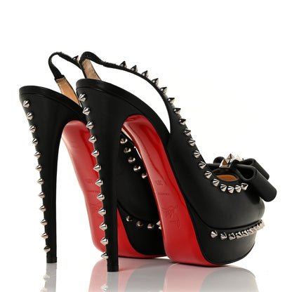 Christian Louboutin Calfskin Lady Clou Spikes VIP 150 Pumps 38.5 Black 4 of 9