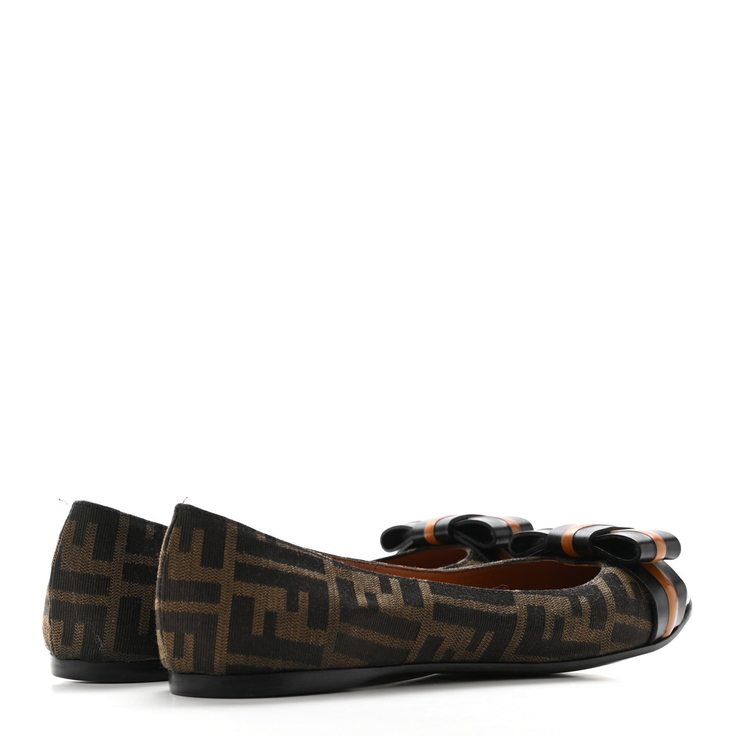 Zucca Ballerina Bow Flat 39.5 Tobacco Black