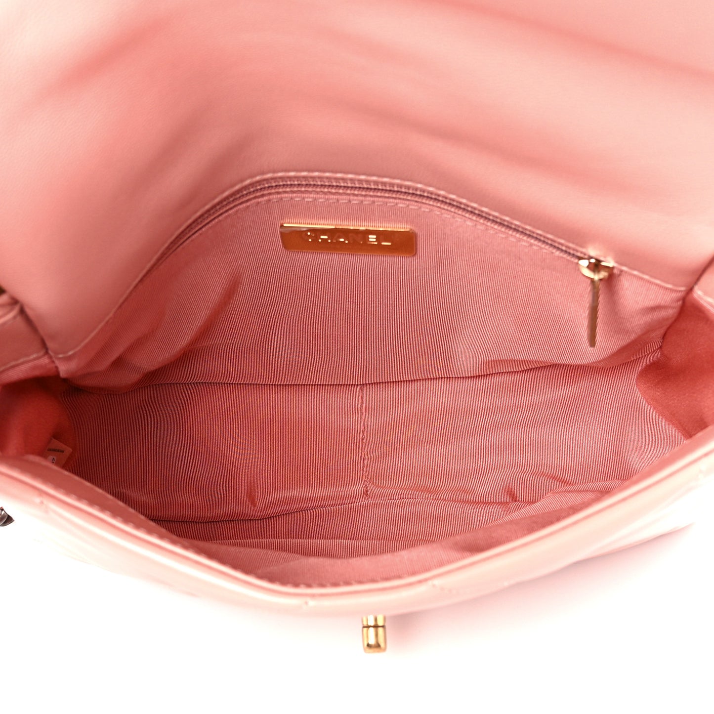 Goatskin Quilted Medium Chanel 19 Flap Light Pink