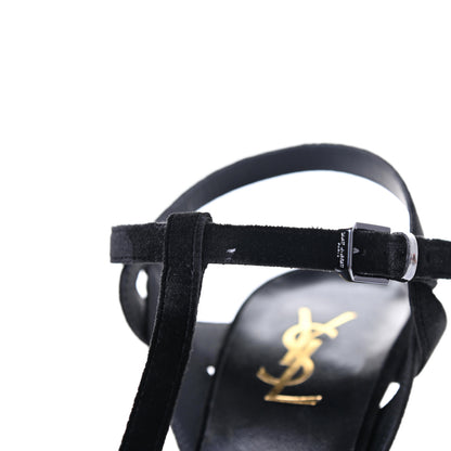 Saint Laurent Velvet Tribute 105 Platform Sandals 40 Black 10 of 10