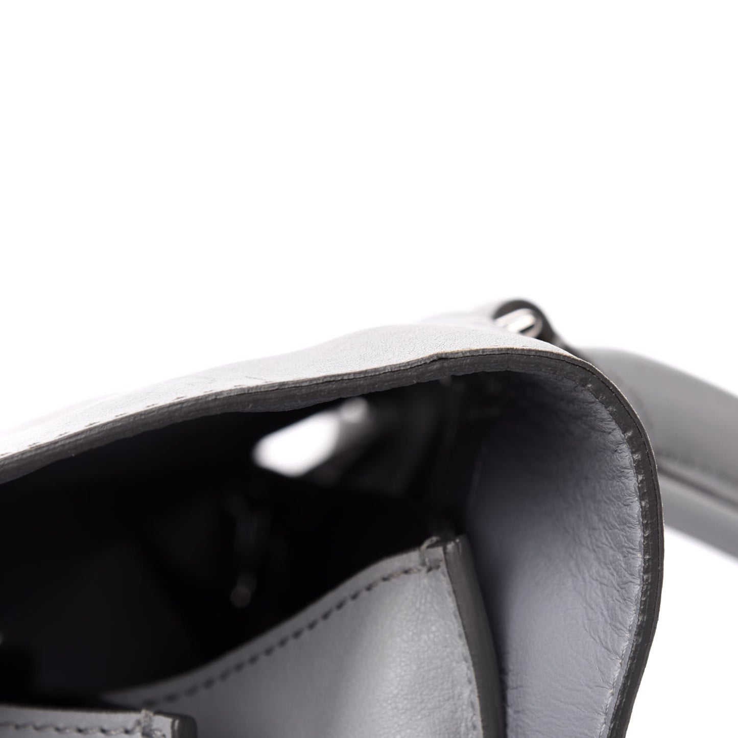 Lambskin Medium Shark Lock Satchel Grey