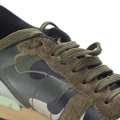 Valentino Garavani Nappa Suede Camouflage Embroidered Mens Rockrunner Sneakers 42 Khaki Multicolor 9 of 9