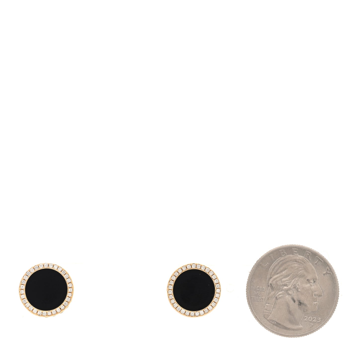 18K Yellow Gold Diamond Black Onyx DY Elements Earrings