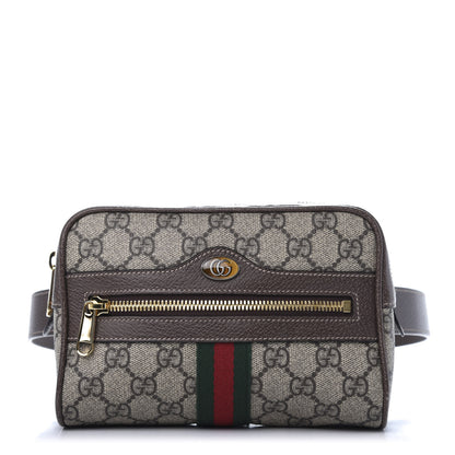 Gucci GG Supreme Monogram Web Small Ophidia Belt Bag 85 34 Dark Brown 1 of 9