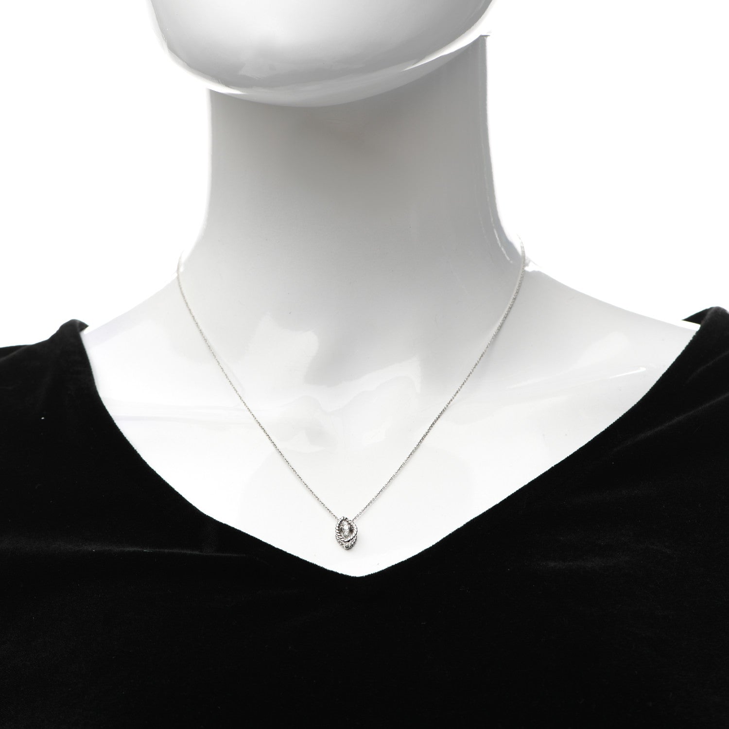 Roberto Coin 18K White Gold Diamond Barocco Pendant Necklace 2 of 5