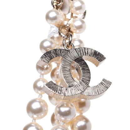 Chanel Pearl Multi Strand CC Necklace Gold 6 of 14