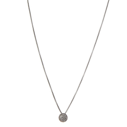 David Yurman Sterling Silver Diamond 8mm Petite Chatelaine Pave Pendant Necklace 1 of 7