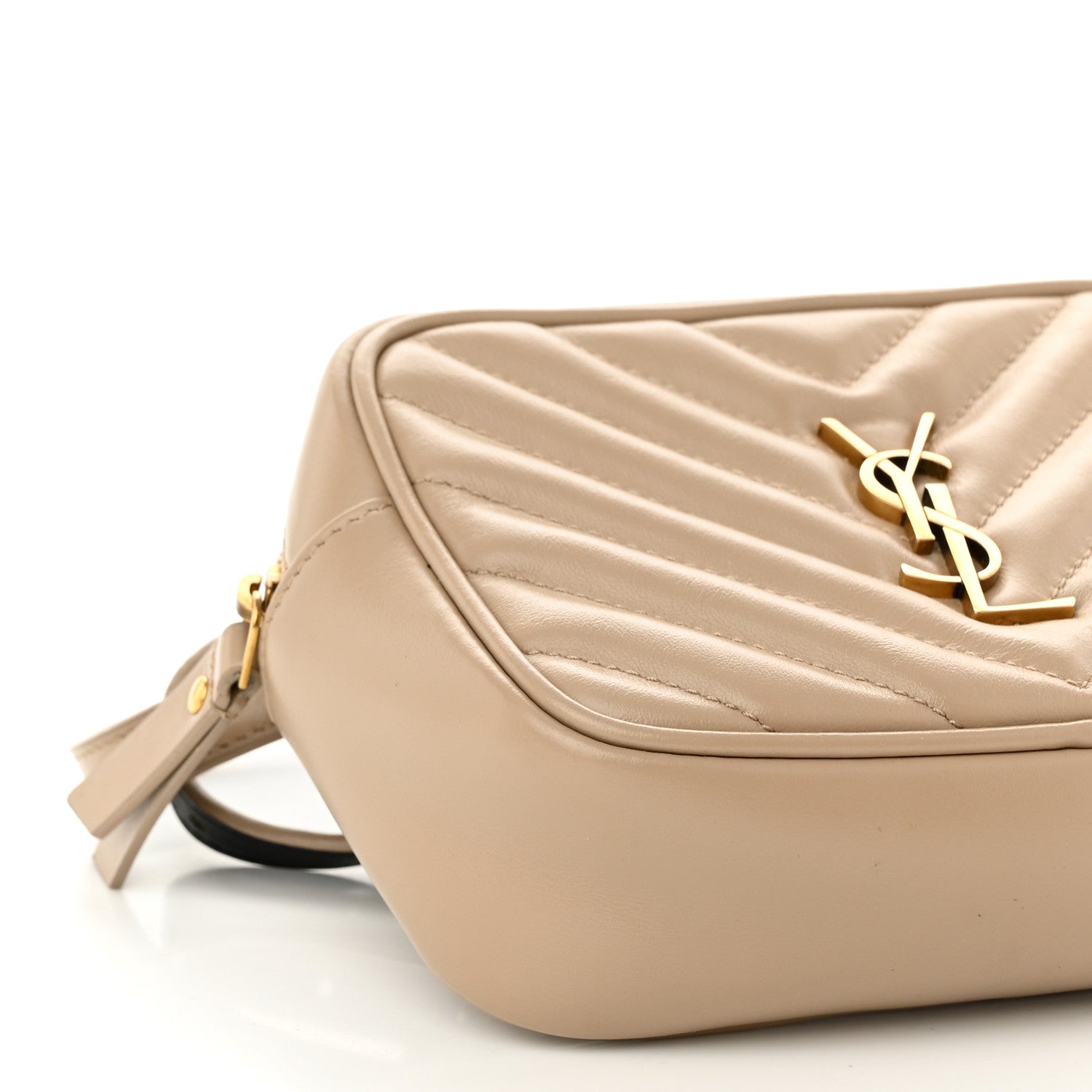 Saint Laurent Calfskin Matelasse Monogram Lou Belt Bag Dark Beige 9 of 12