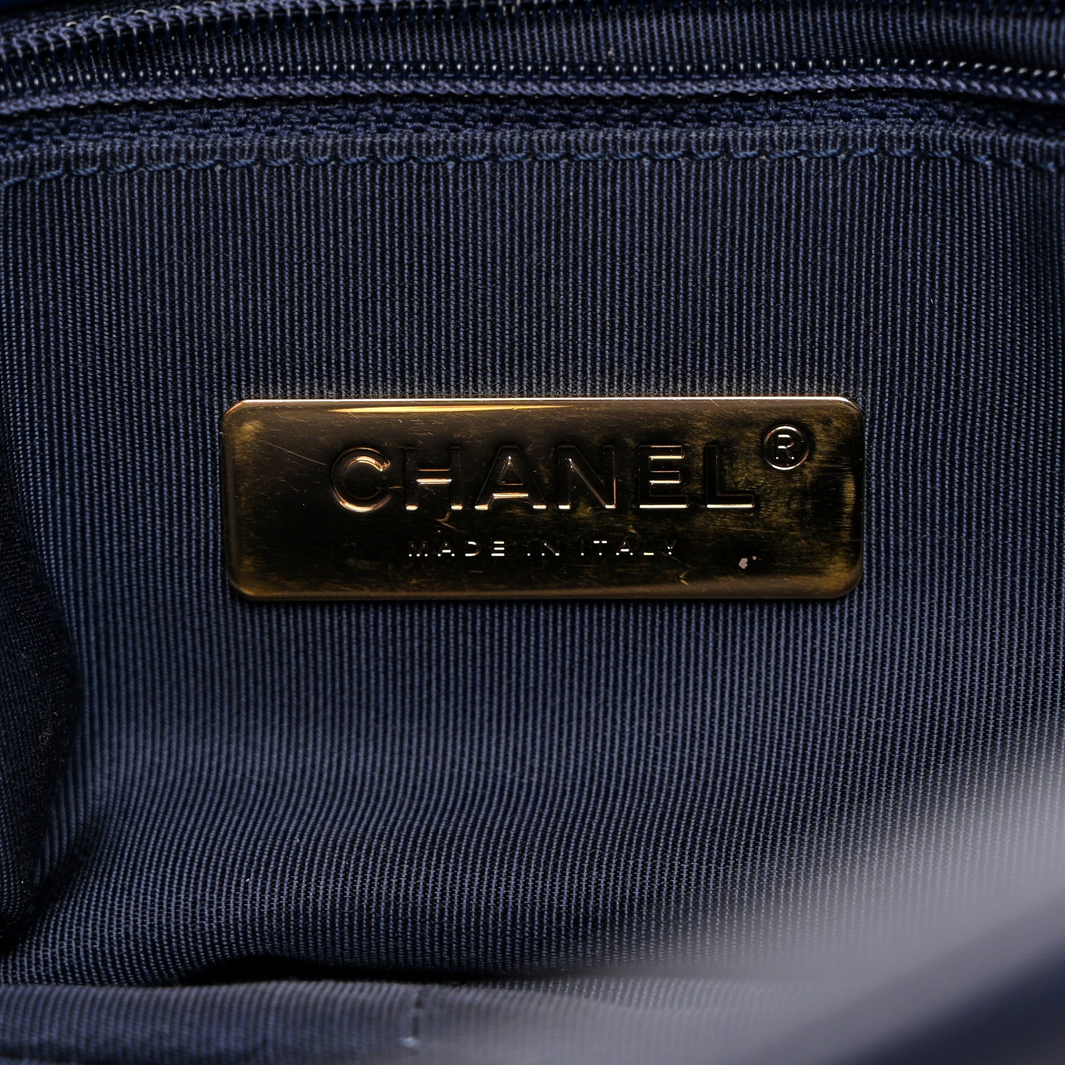 Chanel Goatskin Quilted Large Chanel 19 Flap Navy Blue 6 of 10