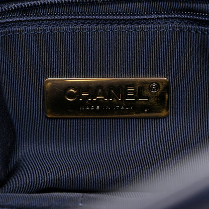 Chanel Goatskin Quilted Large Chanel 19 Flap Navy Blue 6 of 10