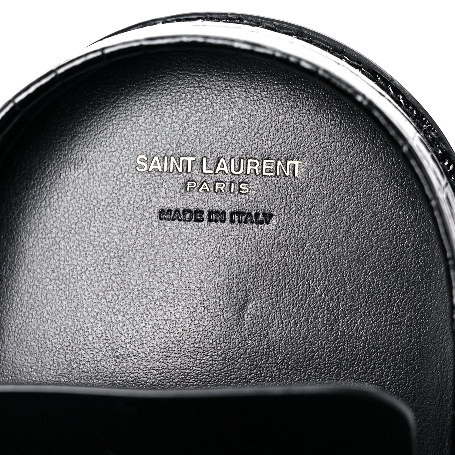 Saint Laurent Patent Crocodile Embossed Monogram Baby Kaia Crossbody Bag Black 6 of 9