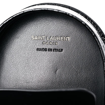 Saint Laurent Patent Crocodile Embossed Monogram Baby Kaia Crossbody Bag Black 6 of 9