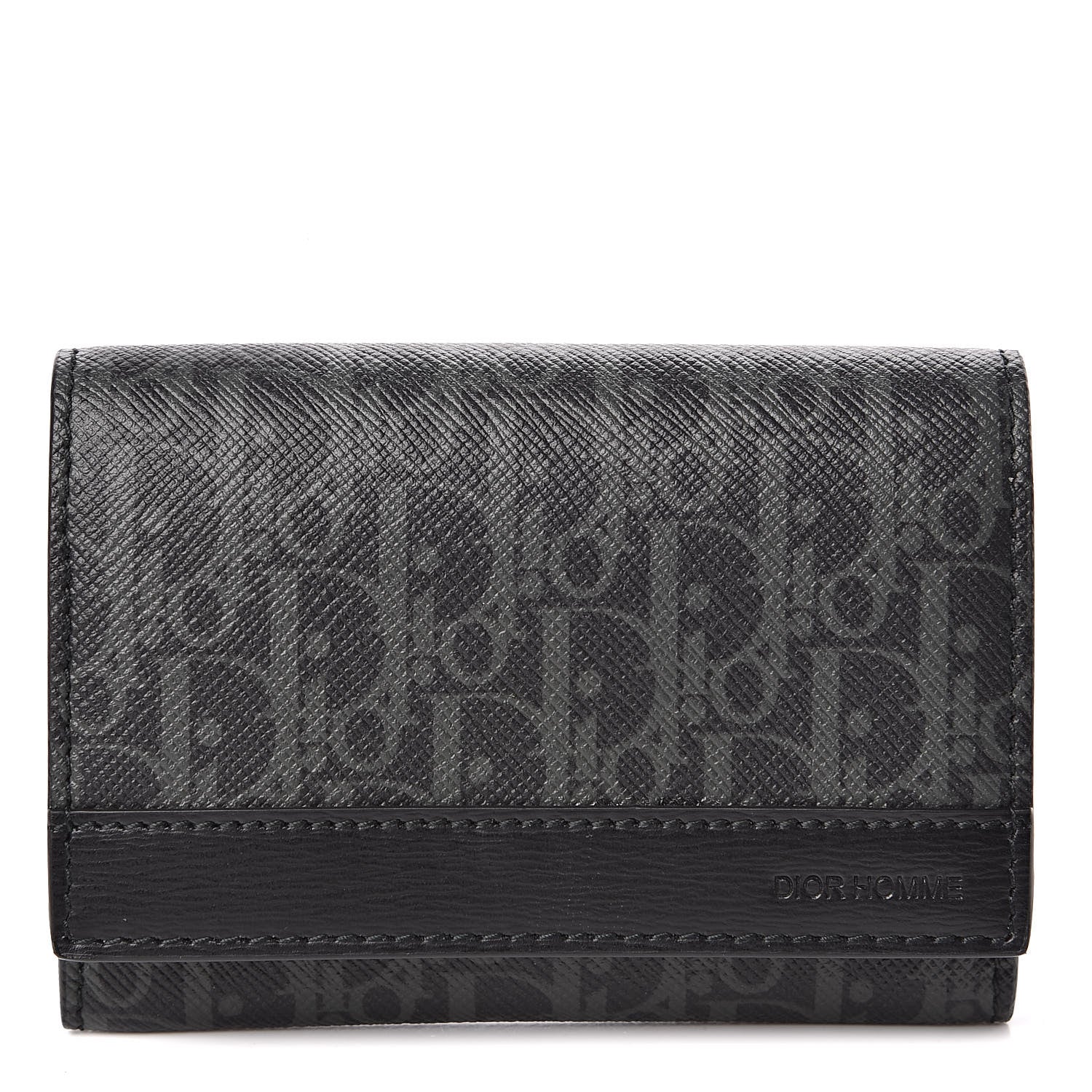 Christian Dior Homme Monogram Porte Cartes De Visite Grise 1 of 8