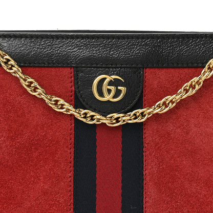 Gucci Suede Patent Web Small Ophidia Chain Shoulder Bag Hibiscus Red Black 8 of 11