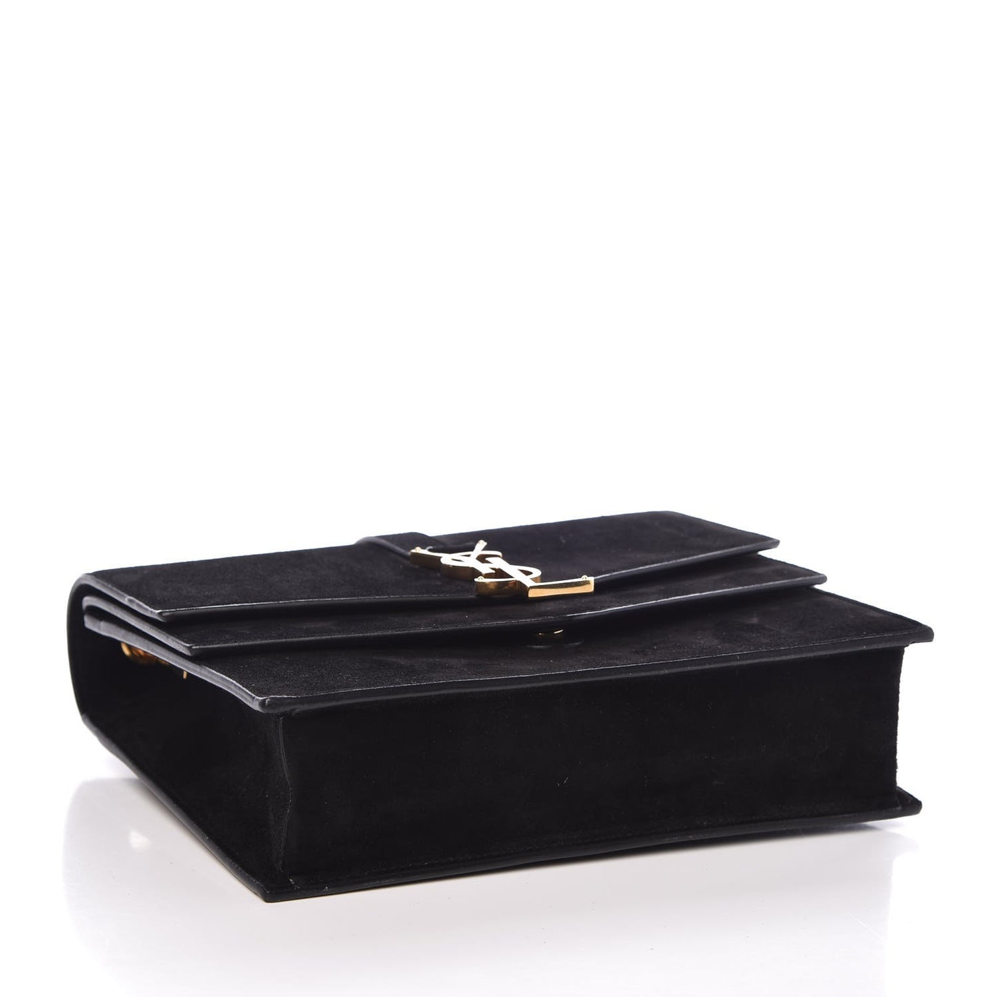 Suede Sulpice Monogram Medium Shoulder Bag Black