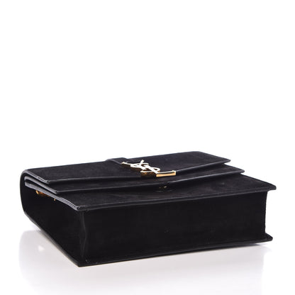 Saint Laurent Suede Sulpice Monogram Medium Shoulder Bag Black 3 of 6