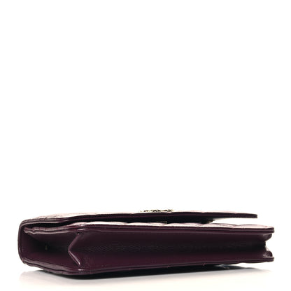 Chanel Caviar Quilted Embossed CC Wallet On Chain WOC Dark Burgundy 4 of 12