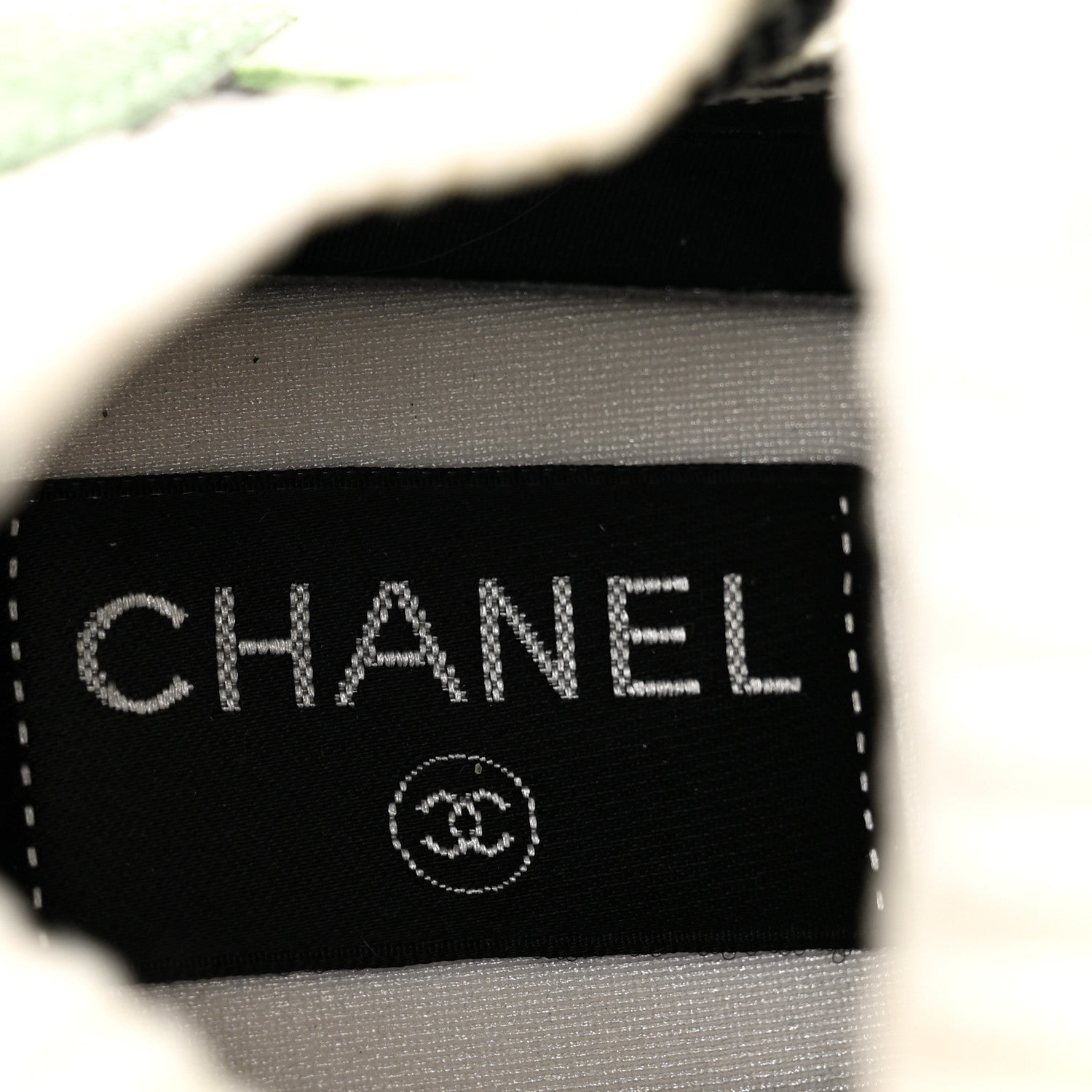 Chanel Knit Suede Fabric Womens CC Sneakers Green Dark 38.5 Green Dark Green White Black 6 of 7