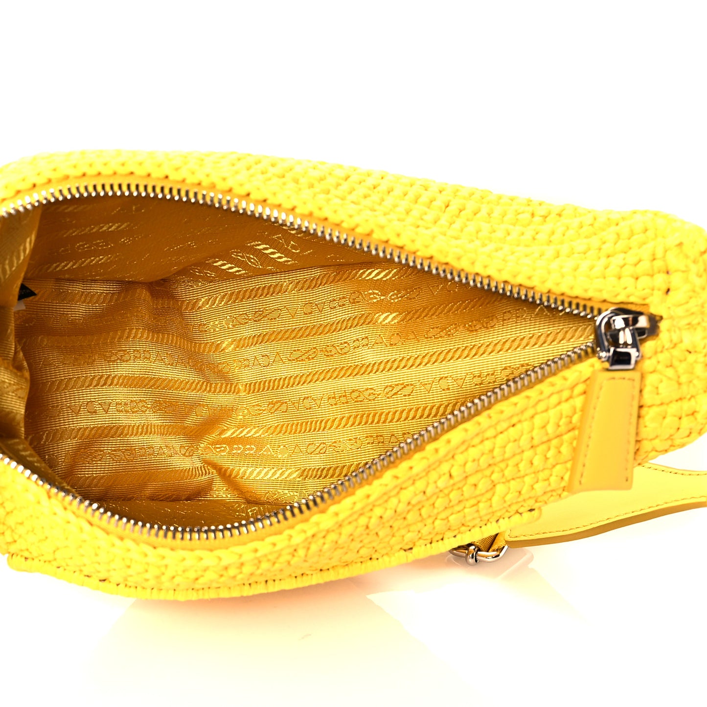 Yarn Raffia Effect Crochet Triangle Shoulder Bag Giallo