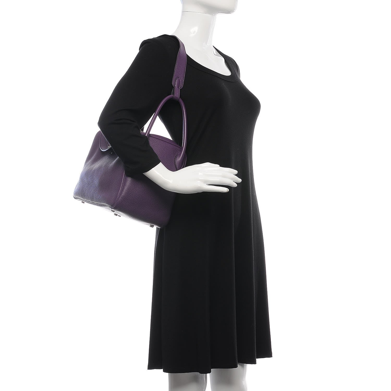 Hermes Taurillon Clemence Eclat Lindy 30 Ultraviolet Bleu Obscur 5 of 11