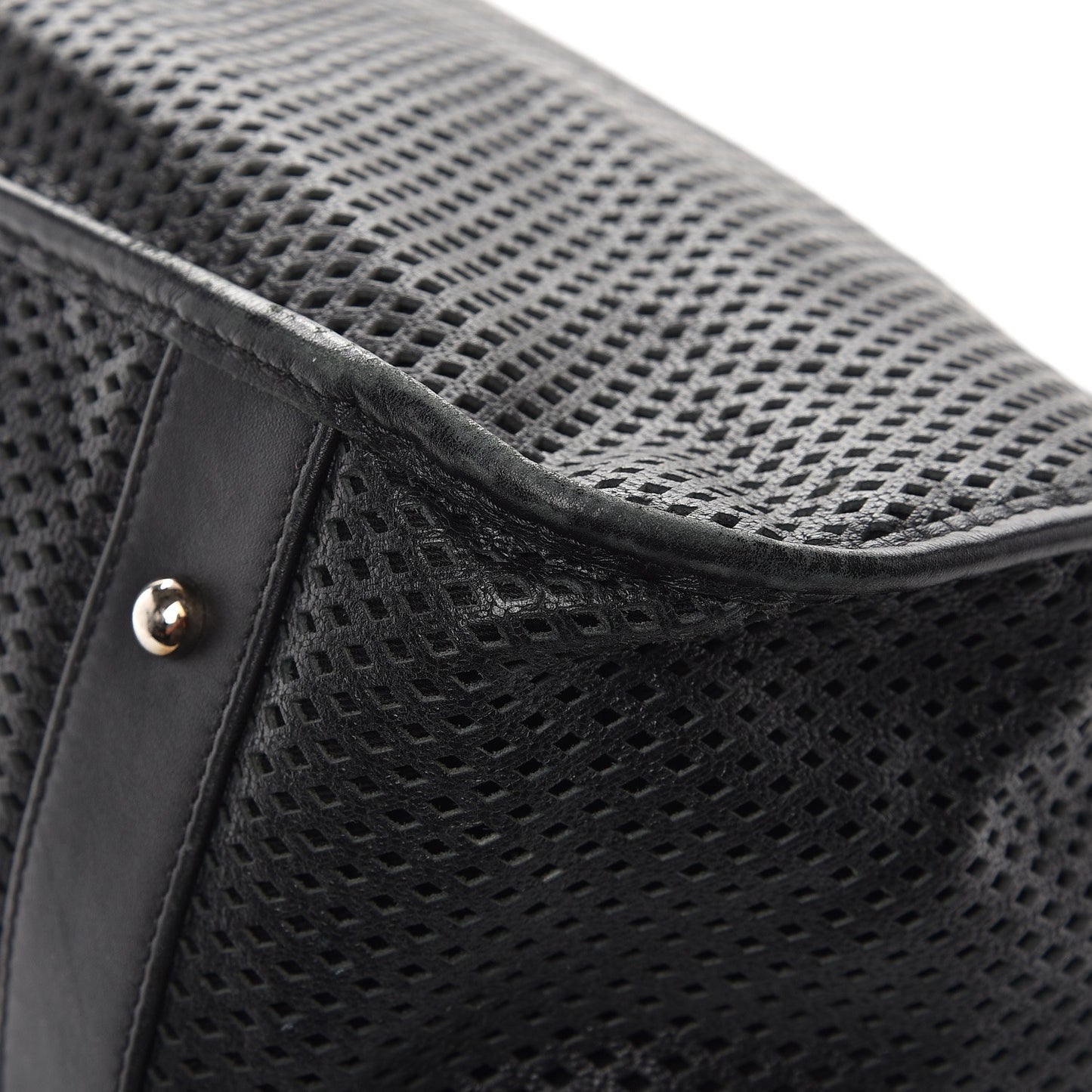 Calfskin Perforated Up In The Air Tote Black