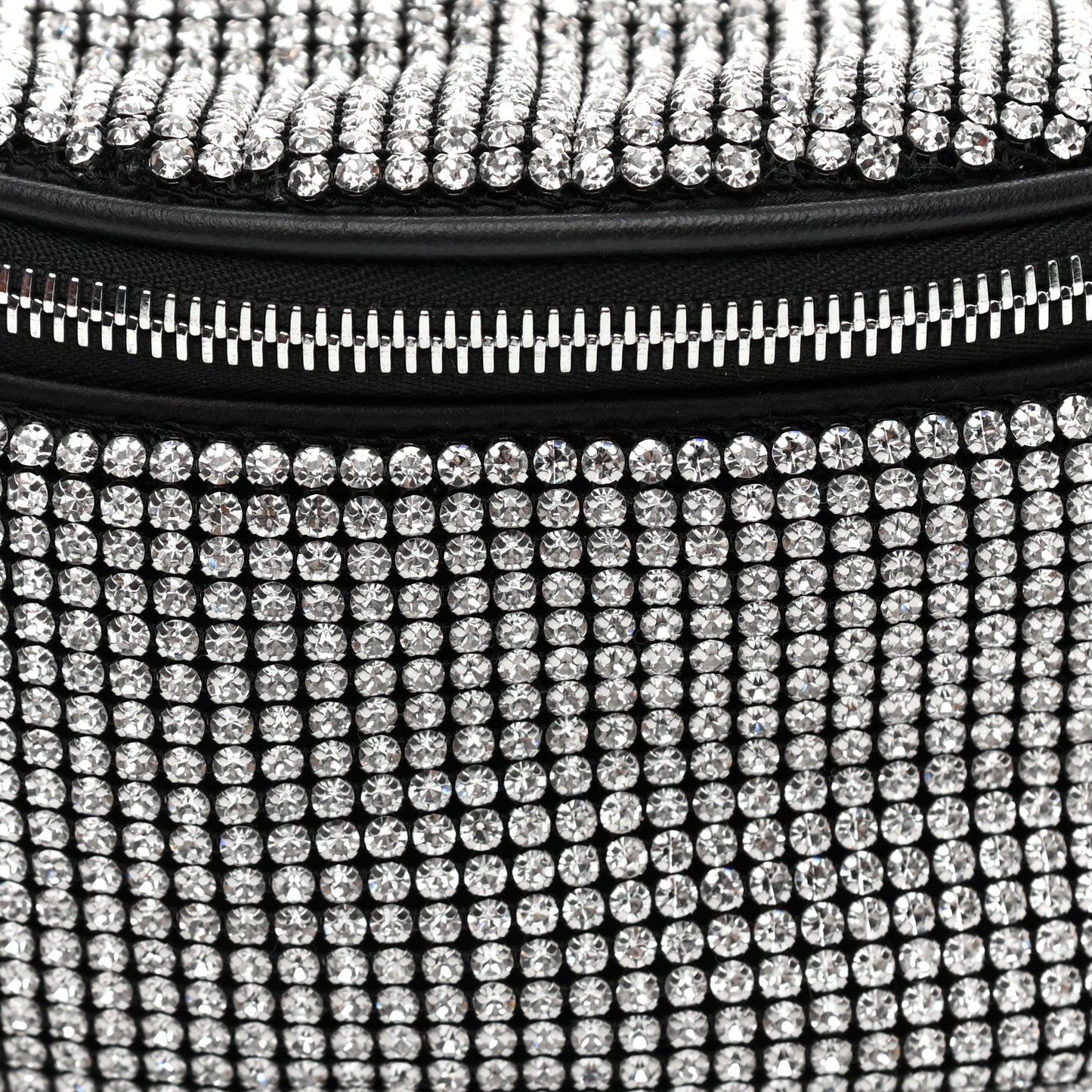 Rhinestone Mesh Mini Attica Belt Bag Black