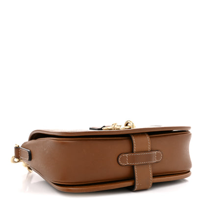 Gucci GG Supreme Monogram Textured Calfskin Emblem Mini Shoulder Bag Beige Dark Brown 4 of 13